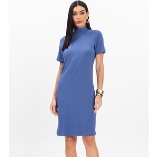 Vestido Curto de Ribana Feminino Rovitex Azul