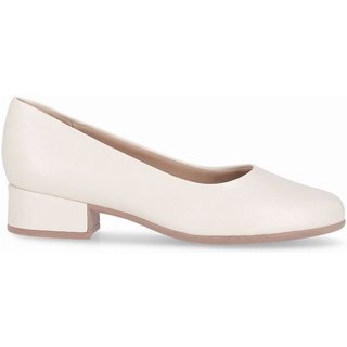 Scarpin Jaqueline Salto Baixo Off White