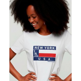 Camiseta Manga Curta Feminina Silkada Aéropostale 981301119 Branco