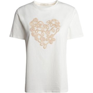 Blusa Bordado De Coração Autentique Feminina OFF WHITE