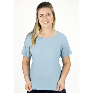 Blusa Pau a Pique Viscose Básica Azul AZUL - G Pau a Pique
