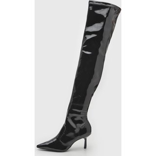 Bota Over The Knee Santa Lolla Verniz Preta