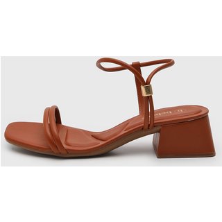 Sandália Feminina cê Salto Bloco Terracota