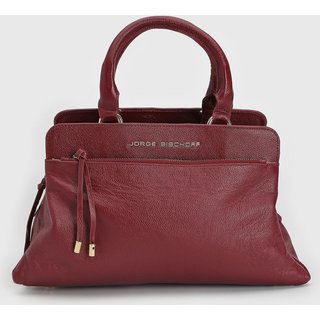 Bolsa Tiracolo Feminina Jorge Bischoff Alça Dupla Vinho