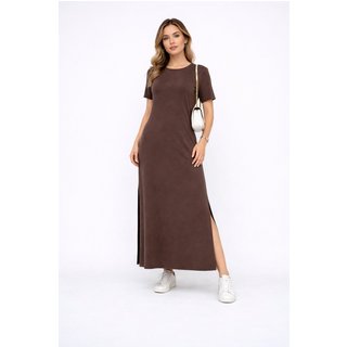 Vestido Longo D Bell Outlet Fashion Com Fenda Marrom