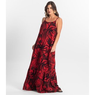 Vestido Longo Feminino Estampado Select Vermelho