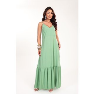 Vestido longo Ícone Fashion Verano cor Verde Menta