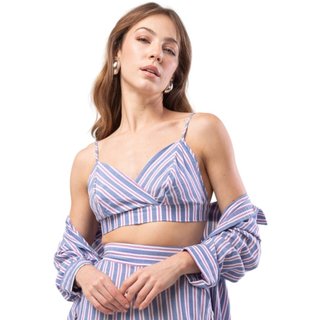 Top Listrado Sawary Fashion Calmaria AZUL