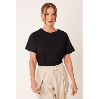 T-Shirt Básica Algodão – Cléa Store – Preto