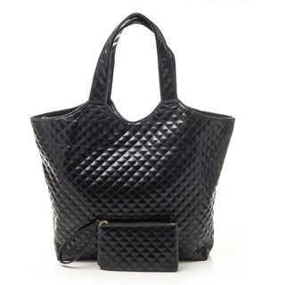 Bolsa Feminina Maxi Bag Matelassê com Carteira Preto