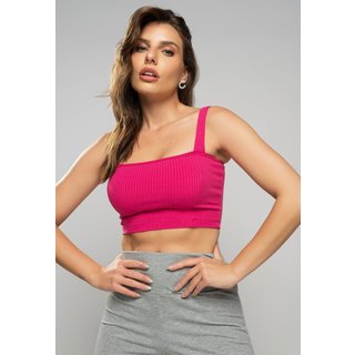 Cropped Salvatore Top Faixa Comfy Malha Canelada Pink