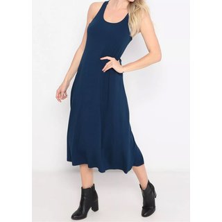 Vestido Maria Paes Regata Midi Marinho