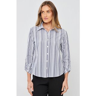Camisa Crorela Listrada Azul Marinho