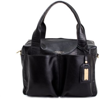 Bolsa Feminina Em Couro Alça De Mão Preta "Lindincy Coelho"""