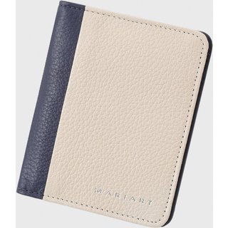 Carteira de Couro Mariart 667 Off White/Marinho