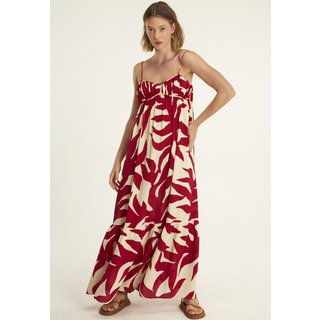 Vestido Cantão Longo Alcinha Labareda Vermelho
