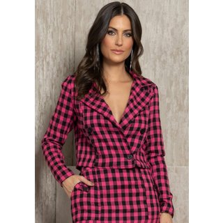 Blazer Com Fechamento Em Botão Rosa Quintess