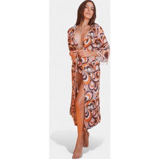 Kimono Areia Branca Baly Geo Marrom