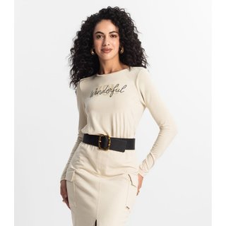 Blusa Manga Longa Feminina Rovitex Bege