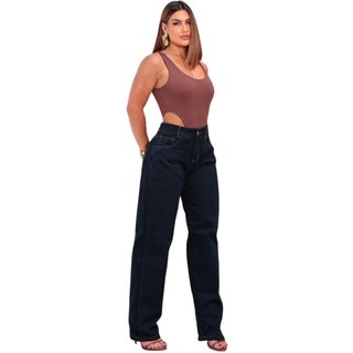 Calça Feminina Tradicional Reta Jeans Azulão