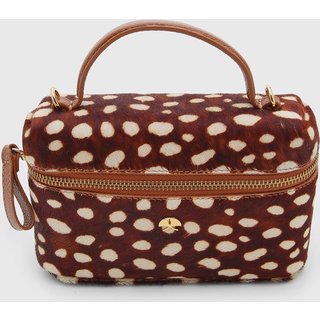 Bolsa Feminina Luiza Barcelos Animal Print Couro Marrom