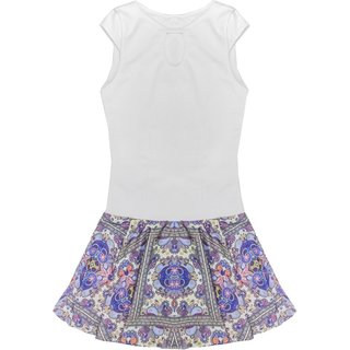 Vestido Look Jeans Manga Japonesa Branco