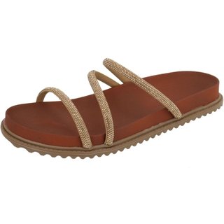 Papete Strass Anatomica Macia Sandalia Blogueira Papete Agnes Veronez Caramelo