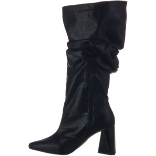 Bota Feminina Slouchy Salto Médio Triangular 23021 Cristal Preto