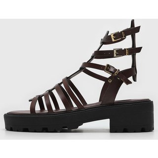 Sandália Gladiadora Santa Lolla Tratorada Marrom