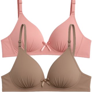 Kit 2 Sutiã Com Soft Bojo Reflexo Íntimo Básico Alça Ajustável Uso Dia a Dia Bege e Rosa