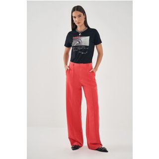 Calça Straight Alfaiataria com Nervura Feminina Inblanche