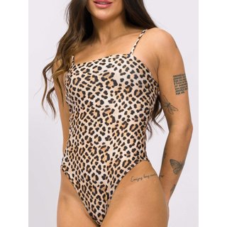 Maiô Body Feminino Decote Quadrado Com Bojo Camiseta Oncinha