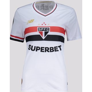 Camisa New Balance São Paulo I 2025 Feminina Patch Libertadores