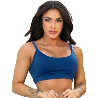 Top Feminino FMF Suplex Ideal para Treinar, Musculação e Yoga Marinho