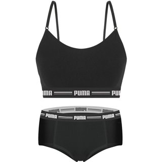 Kit Puma Top Modal Stretch + Calcinha Mini Boxer Feminino - Preto