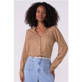 Blusa Feminina Floral Delicada Marialícia Marrom