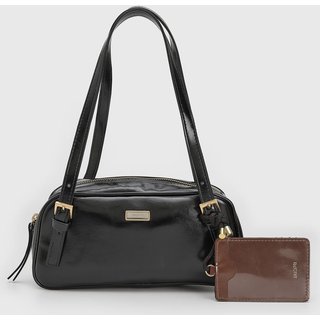 Bolsa Média Feminina Anacapri Porta-Cartões Preta