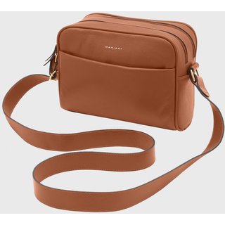 Bolsa Transversal de Couro Mariart Pupunha Camel