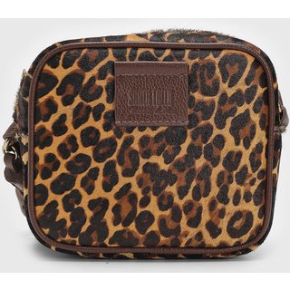 Bolsa Transversal Santa Lolla Animal Print Marrom