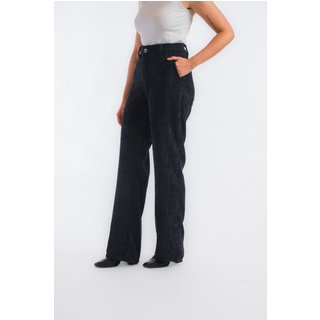 Calça Wide Leg Aero Jeans Veludo Cotelê Preta