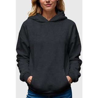 Moletom Canguru Feminino Flanelado Com Capuz Chumbo Benellys