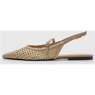Sapatilha Feminina Arezzo Slingback Trançada Bege