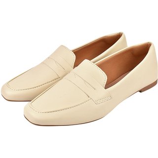 Sapato Mocassim Feminino Donatella Shoes Clássico Oxford Off White