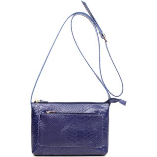 Bolsa Transversal em Couro Artlux Azul Escuro 9066