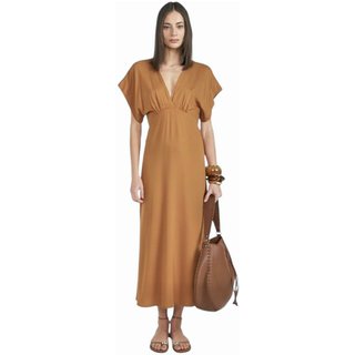 Vestido Midi Comfort Acinturado Colcci Marrom Evermore