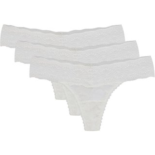 Kit 3 Calcinhas Fio Renda Shiny Love Branco