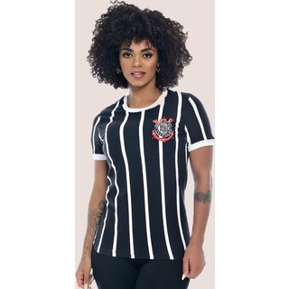 Camiseta Retrô Corinthians 1982 Feminino Oficial Preto