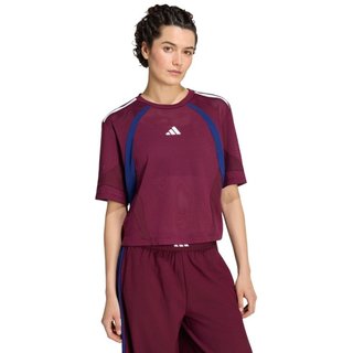 Camiseta de Malha Hyperglam 3 Listras Color Block adidas Performance Vinho