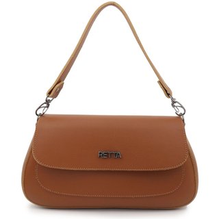 Bolsa Feminina Transversal Pequena Para Festa de Ombro e Mão Retta Oficial Caramelo
