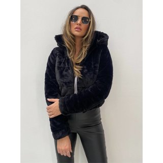 Jaqueta Puffer Curta Pele Preto